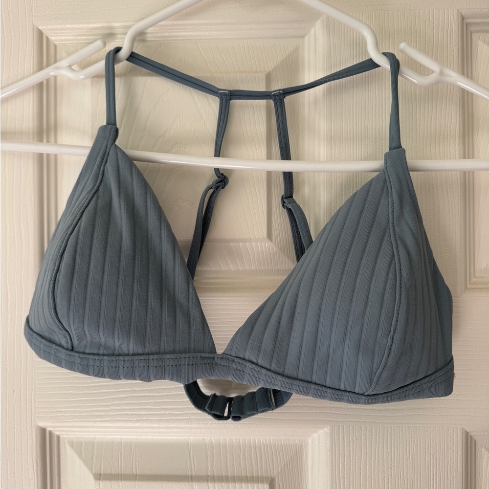 Roxy Blue Ribbed Bikini Top